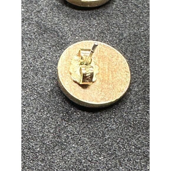 Stunning Vintage RARE Gold Tone 80s Yin Yang Signet Stud Earrings by Avon some w - Picture 4 of 5